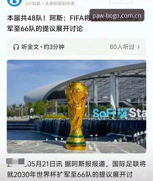 2030年世界杯或扩军至66队：中国男足入局指南与市场前景分析